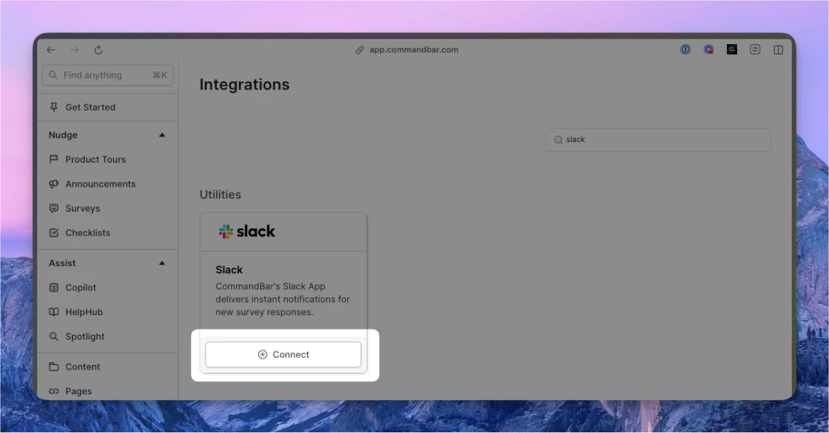 Connect Slack integration